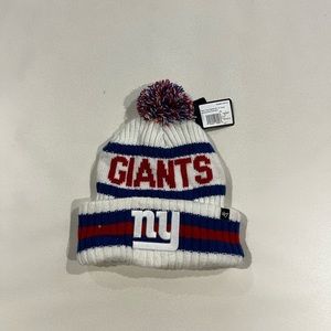 NFL new york giants ‘47 white bering pom knit